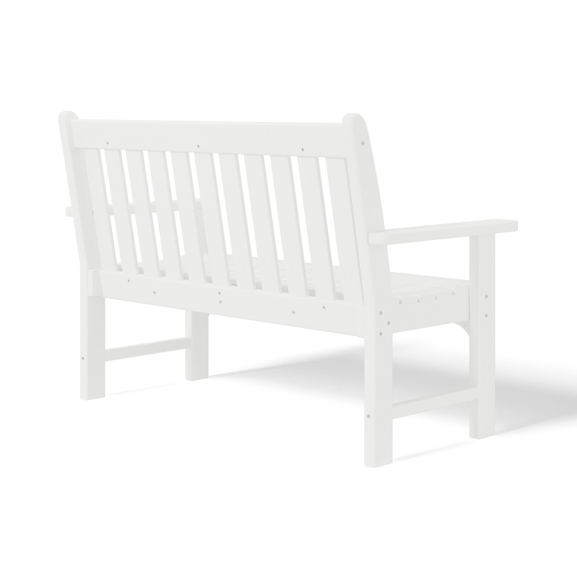 Alt View 1. WestinTrends - WestinTrends Malibu Outdoor 2-Person All-Weather HDPE Front Porch Garden Bench - White.