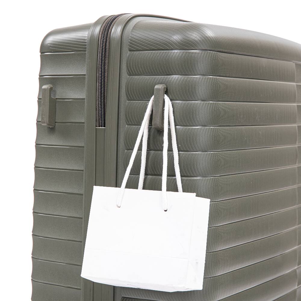 Left. Ropilly - Ropilly 4 Piece Luggage Set Hardside Spinner Luggage with Cosmetic Case Green - Green.