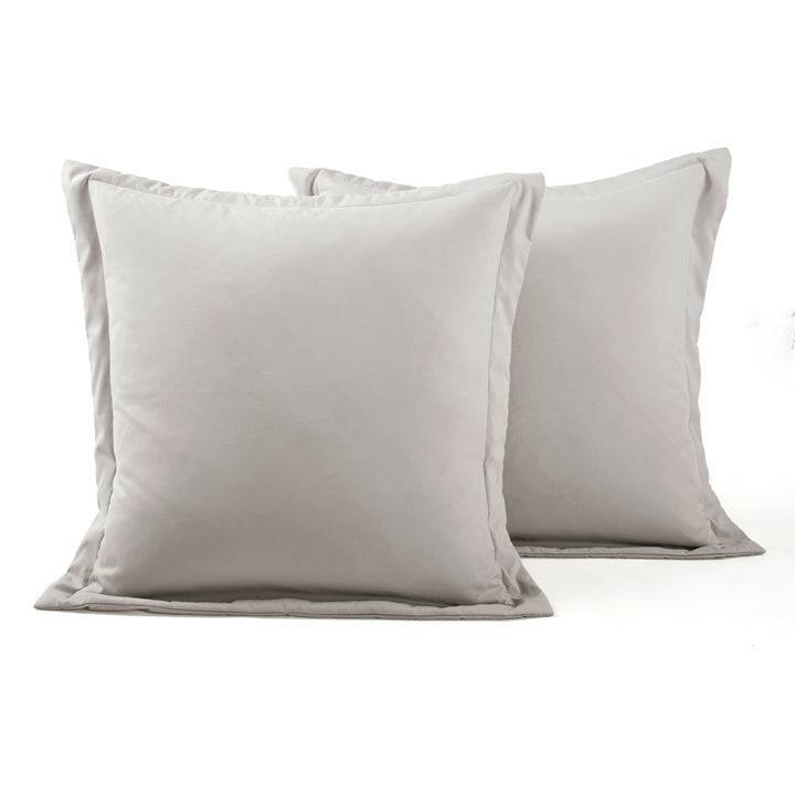 Back. Hivvago - King French Country Grey 5-Piece Lightweight Comforter Set with Lace Trim - Grey.