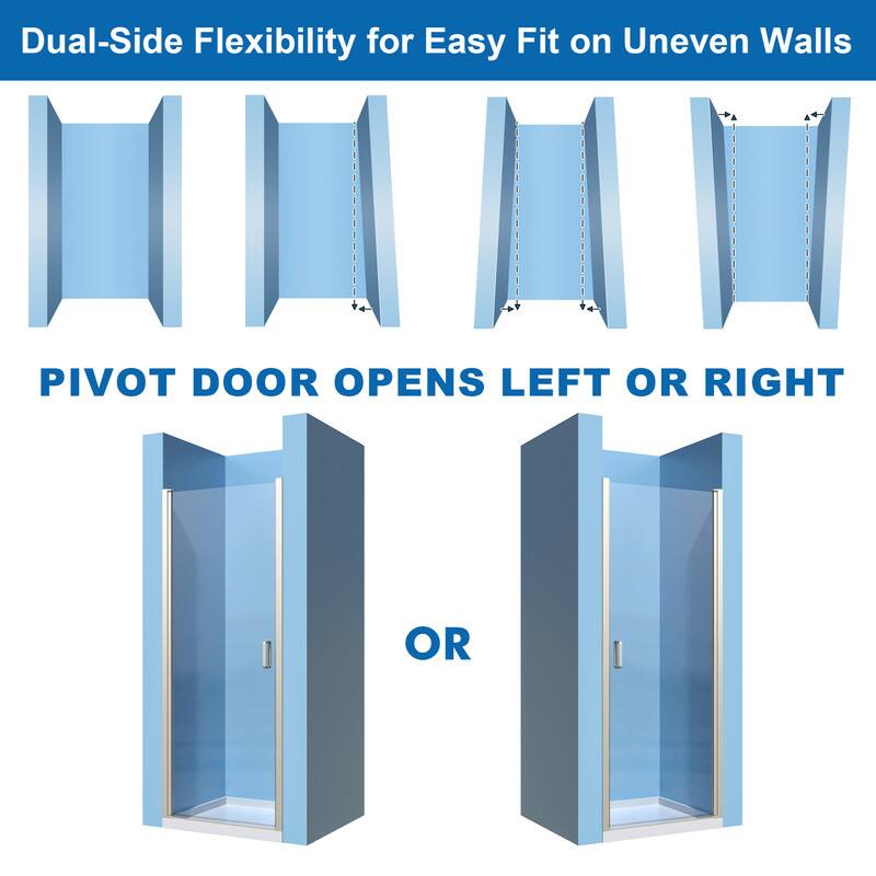 Dual-Side Flexibility for Easy Fit on Uneven Walls

PIVOT DOOR OPENS LEFT OR RIGHT