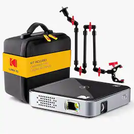 Kodak - Luma 75 Ultra Mini Projector, Portable Pico Projector with Overhead Tripod & Case - Black