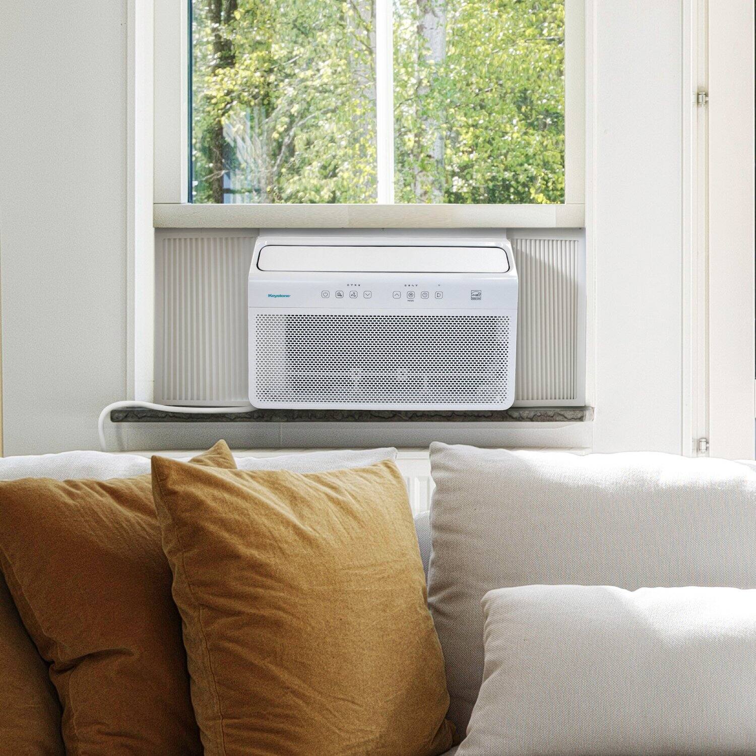 Alt View 9. Keystone - 350 Sq. Ft 8,000 BTU Window Mounted Inverter Air Conditioner with 7,000 BTU Supplemental Heat Function - White.