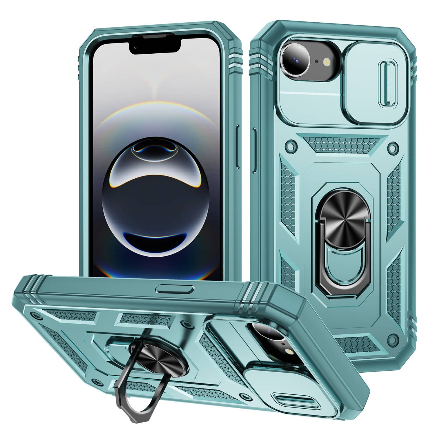 UUCOVER - Rugged Protective Case for iPhone 17e / iPhone 16e with Sliding Lens Cover Shockproof Ring Stand TPU+PC Case - Mint price history on PriceWatchPro