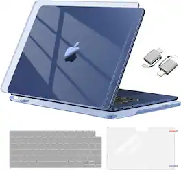 mosiso - Case for MacBook Air 15-Inch M5 M4 M3 M2 A3448 A3241 A3114 A2941 2026-2023,Hard Shell &Keyboard Cover&Screen Film&Type C - Midnight