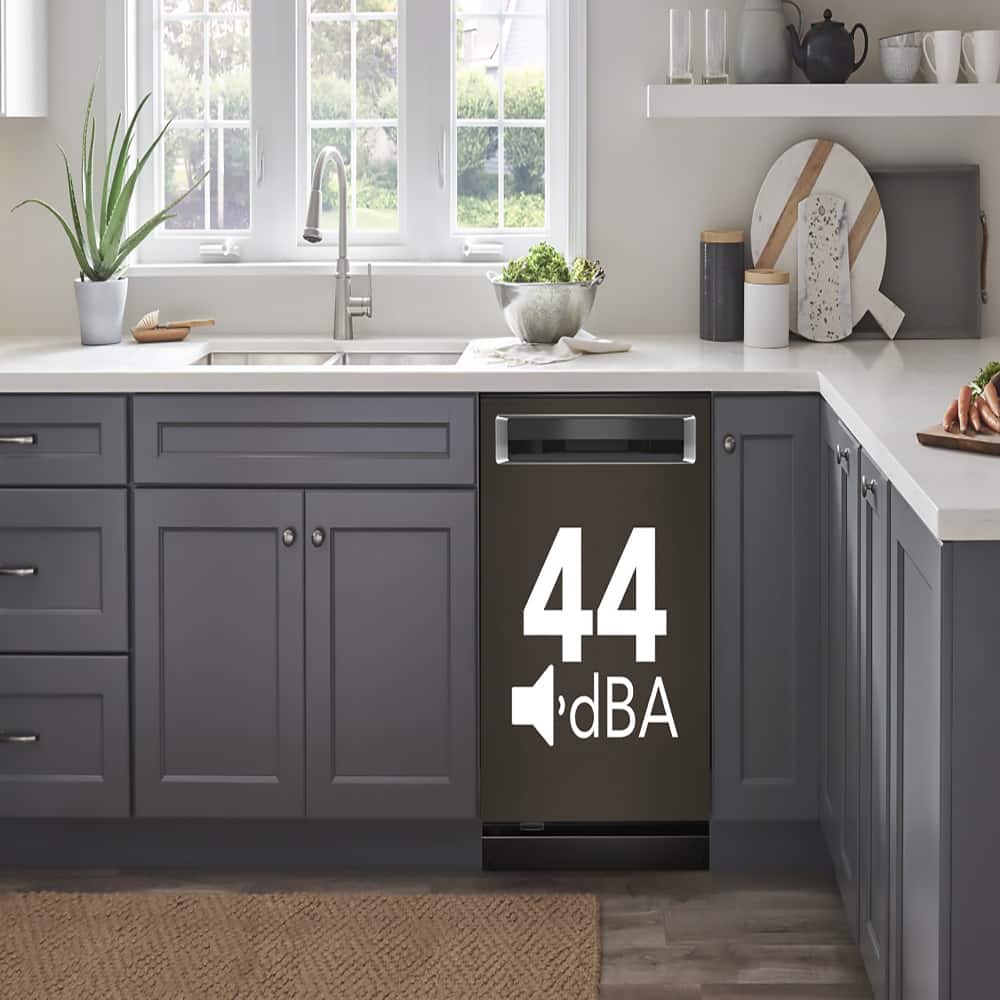 Alt View 17. KitchenAid - 24" Top Control Built-In Stainless Steel Tub Dishwasher with 3rd Rack, LED Interior Lighting, 44 dBA - Black Stainless.