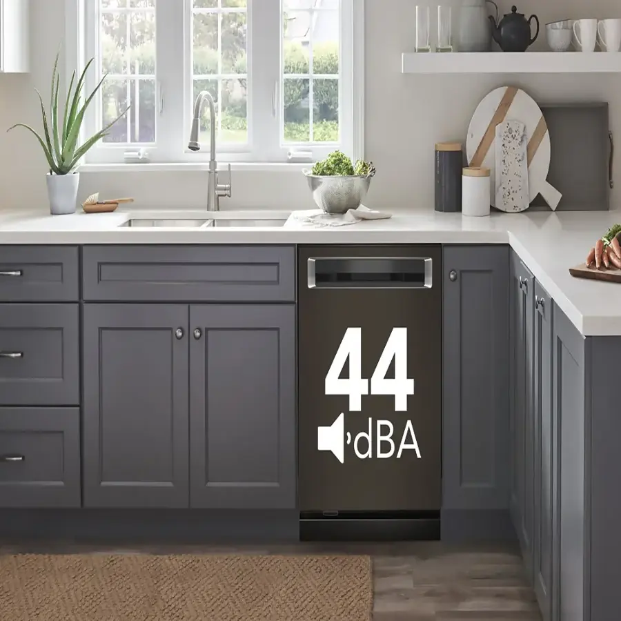 Alt View 17. KitchenAid - 24" Top Control Built-In Stainless Steel Tub Dishwasher with 3rd Rack, LED Interior Lighting, 44 dBA - Black Stainless Steel.