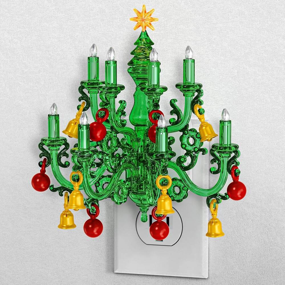 Front. ACJPR - Christmas Night Light, Plug-in Chandelier Night Light with Dusk to Dawn Sensor and Rotatable Plug, Energy-Saving Nightli.