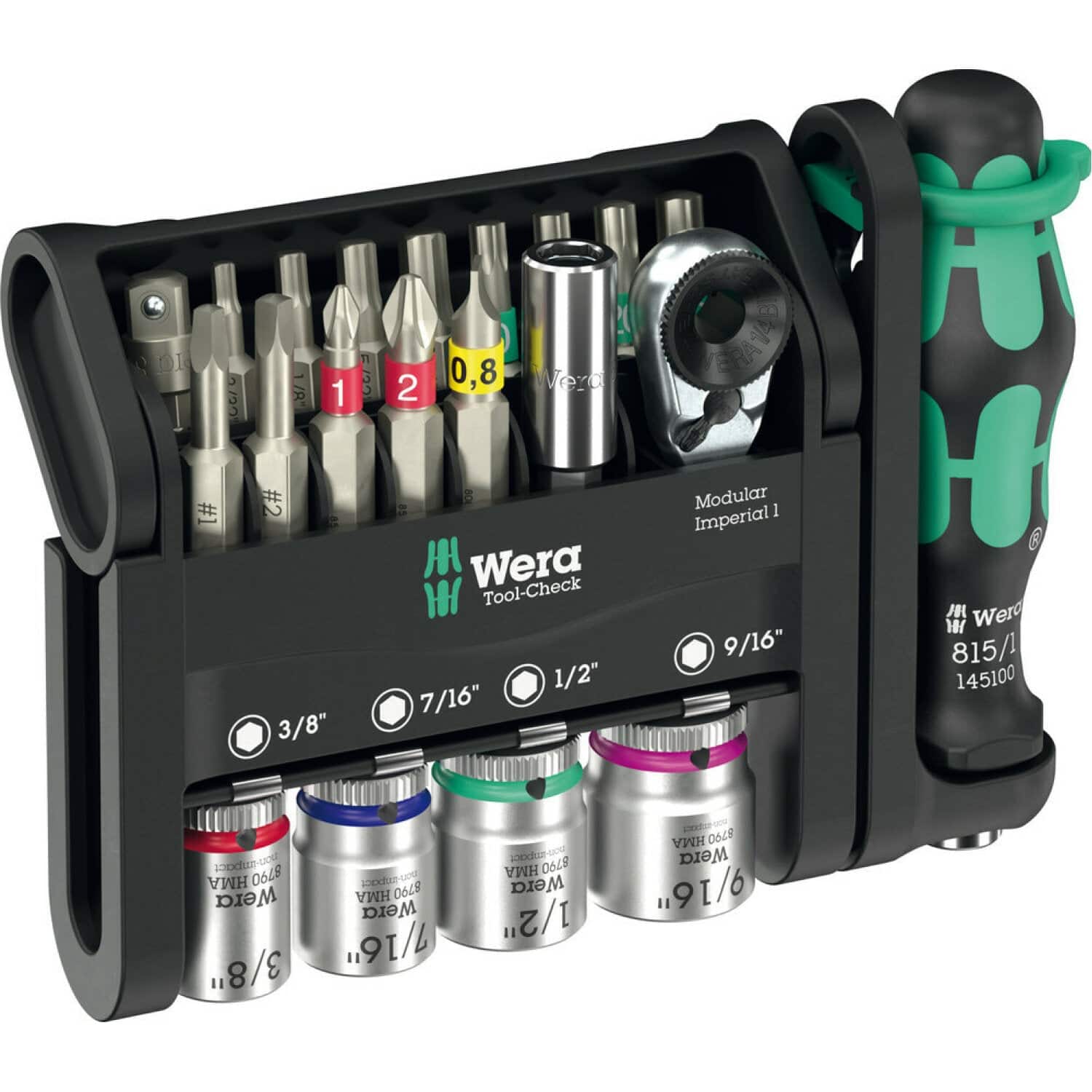 Wera - 05049001001 Tool-Check Modular Imperial 1, 21 Pieces - Black