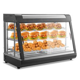Winado - 35" Pizza Warmer Food Warmer Display 3-Tier Electric Food Warmer Commercial Countertop LED Adjustable Removable Shelves - Black