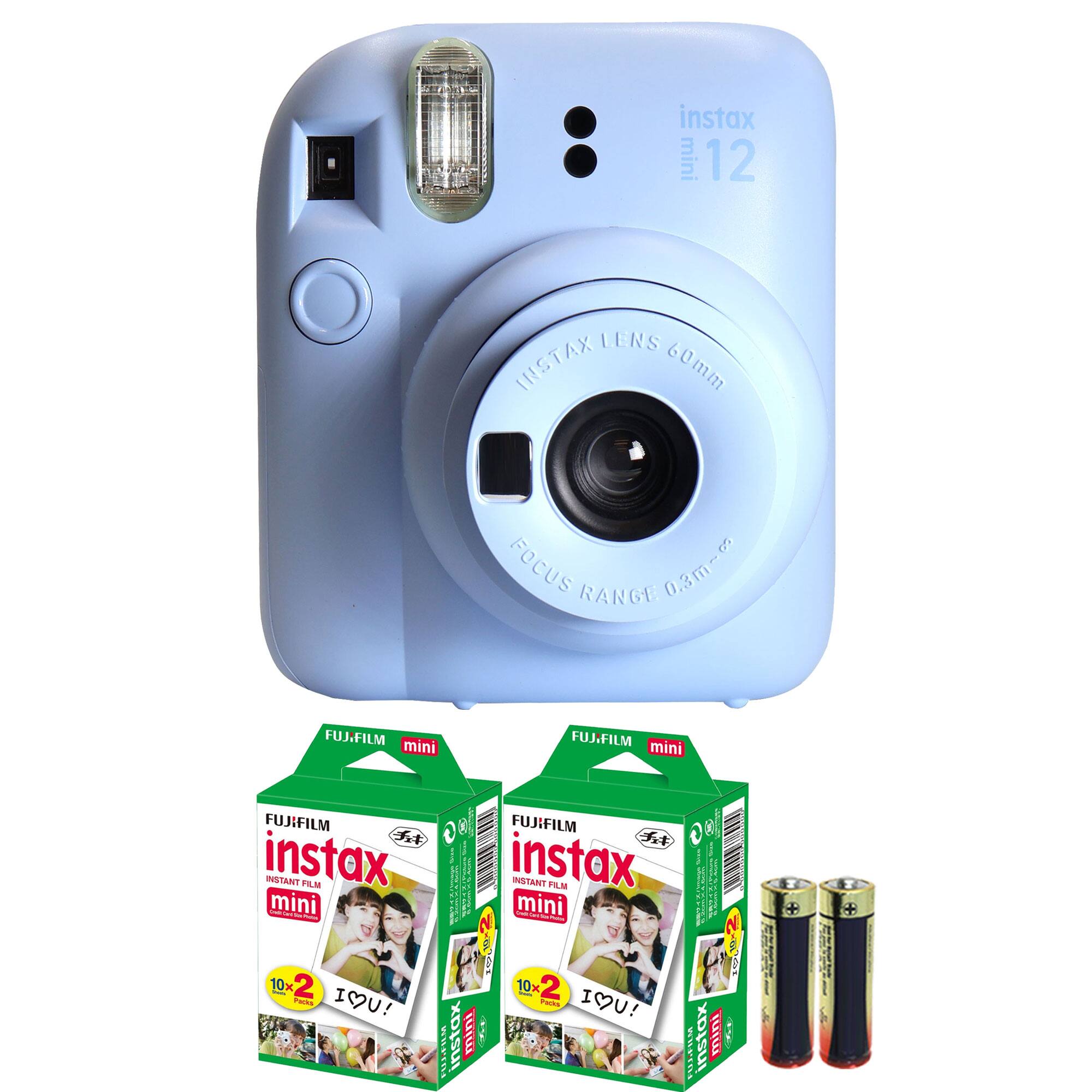 Fujifilm - INSTAX MINI 12 Instant Film Camera (Pastel 2x Film + Batteries - Blue