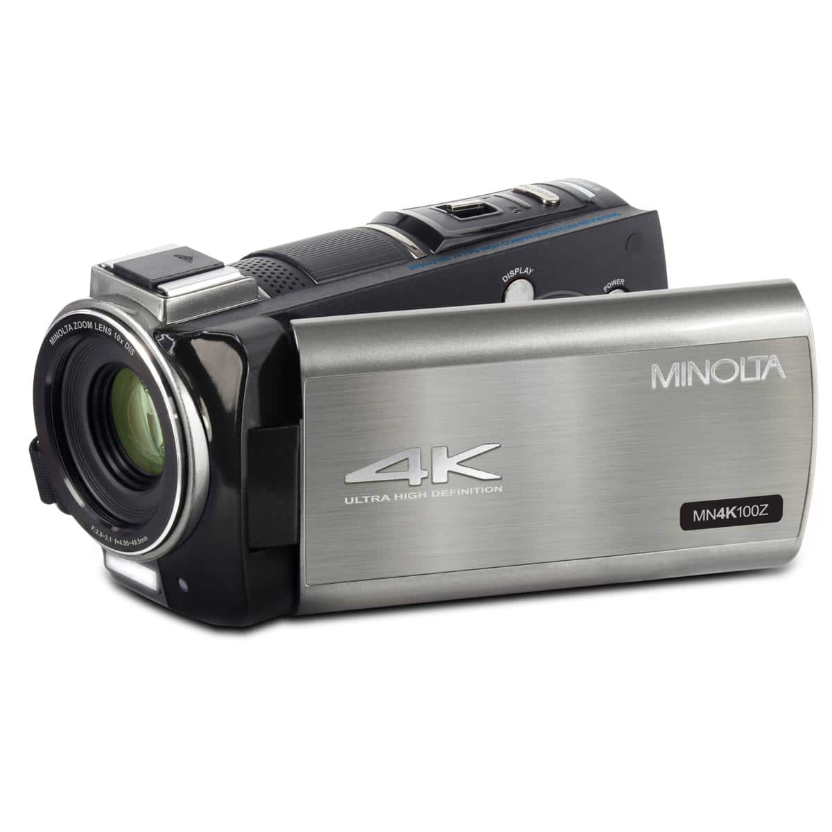 Minolta - MN4K100Z 28MP 4K UHD 3.5" Touch Night Vision Camcorder, Gunmetal