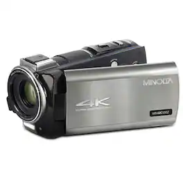 Minolta - MN4K100Z 28MP 4K UHD 3.5" Touch Night Vision Camcorder, Gunmetal