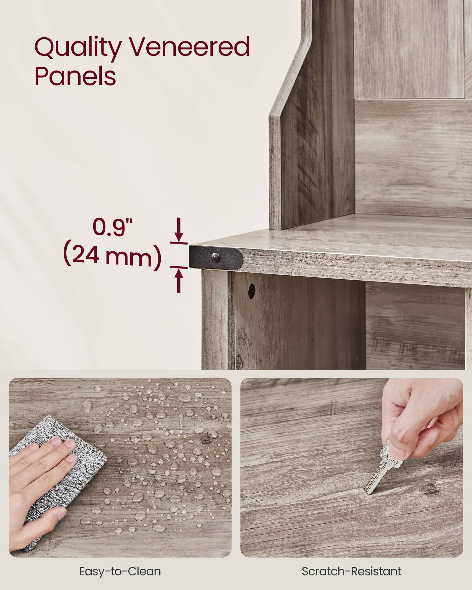 Quality Veneered Panels

0.9" (24 mm)

Easy-to-Clean

Scratch-Resistant