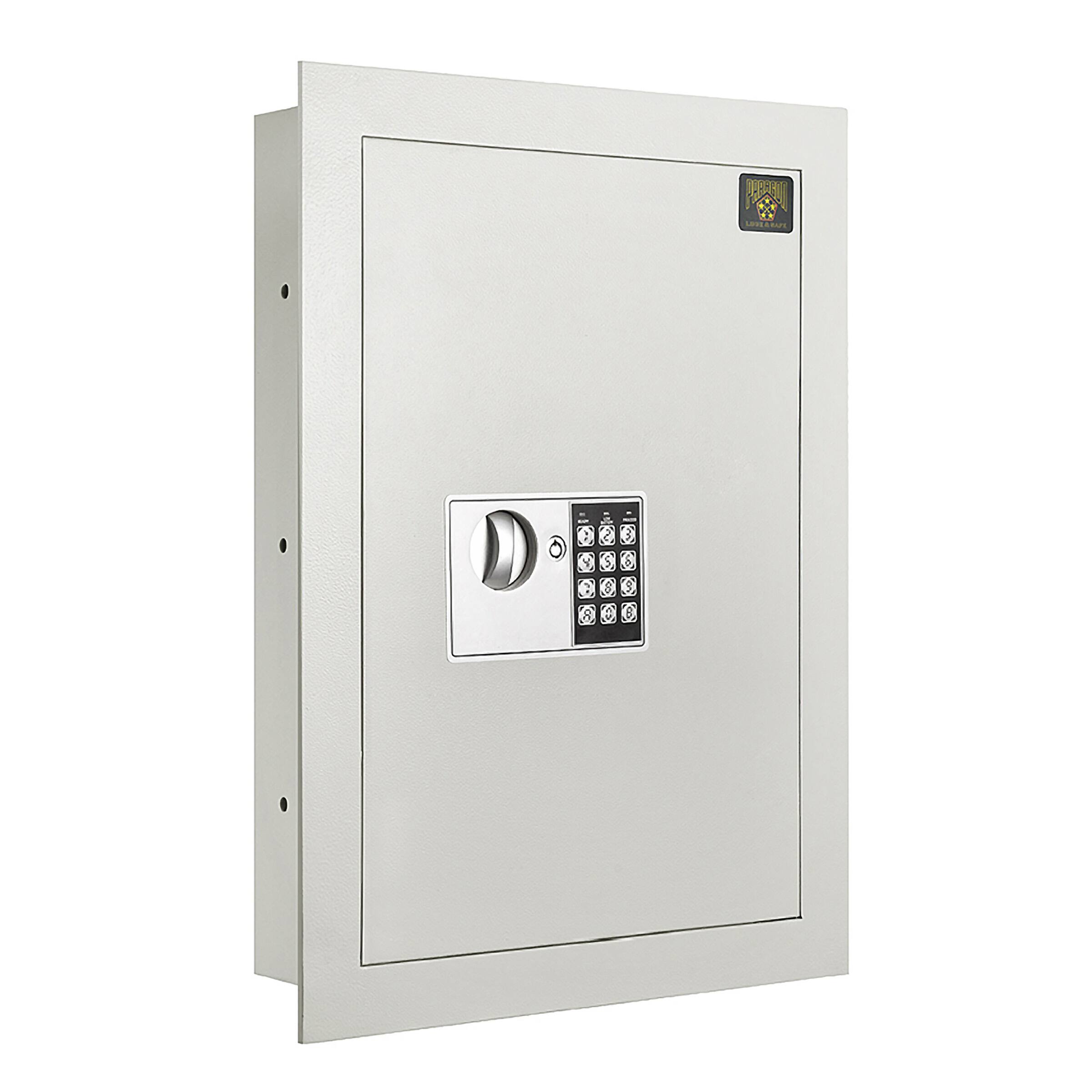 Front. Paragon - Safes In-Wall Safe with LED Keypad, White - White.