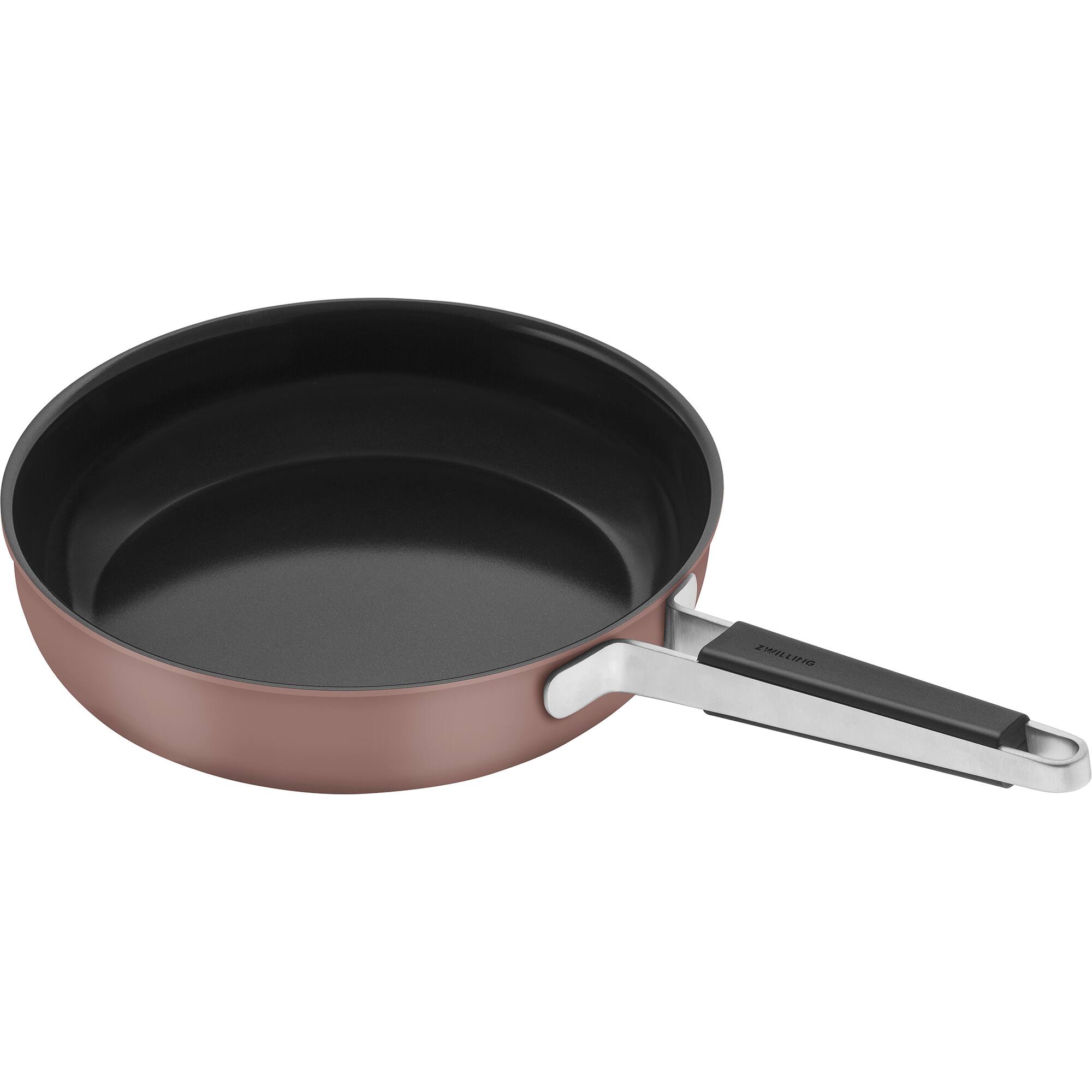 Front. ZWILLING - ZWILLING Pure 11-inch Stainless Steel Ceramic Nonstick Fry Pan, Rose - Rose Gold.