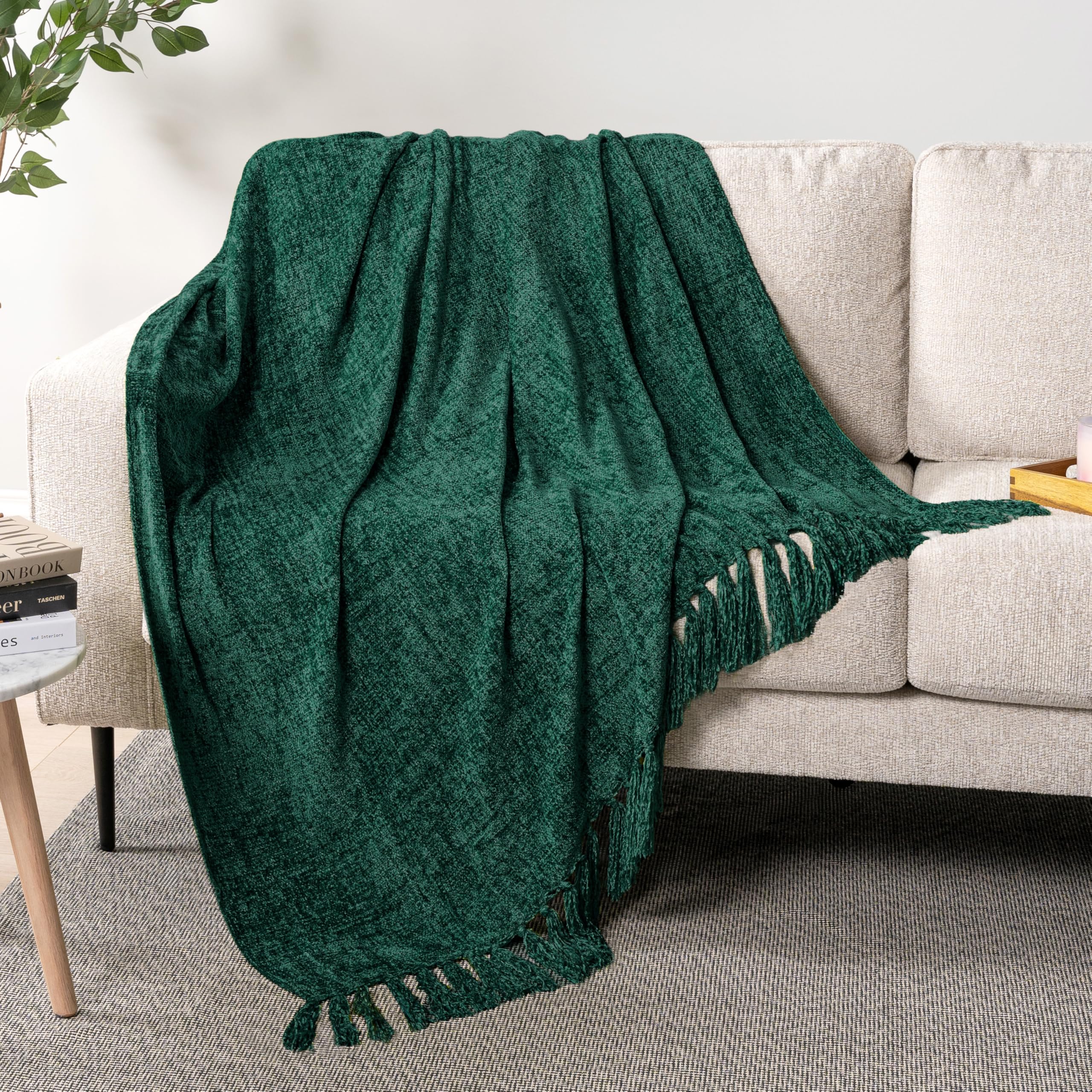 Alt View 3. Paradigms Interiors - Chenille Throw Blanket For Couch Sofa Soft Knit With Tassel Decorative Bed Chair Living Room SOFT CHENILLE ... - Light Grey-50 x 60 Inches - Throw.