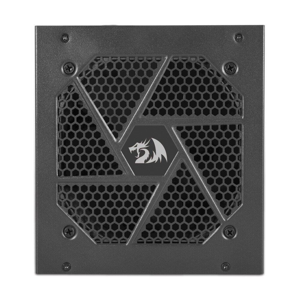 Angle. REDRAGON - GC-PS008 PSU008 80+ Gold 650 Watt ATX Fully Modular Power Supply w/ 80 Plus Gold Certified, Compact 160mm Size - Black.