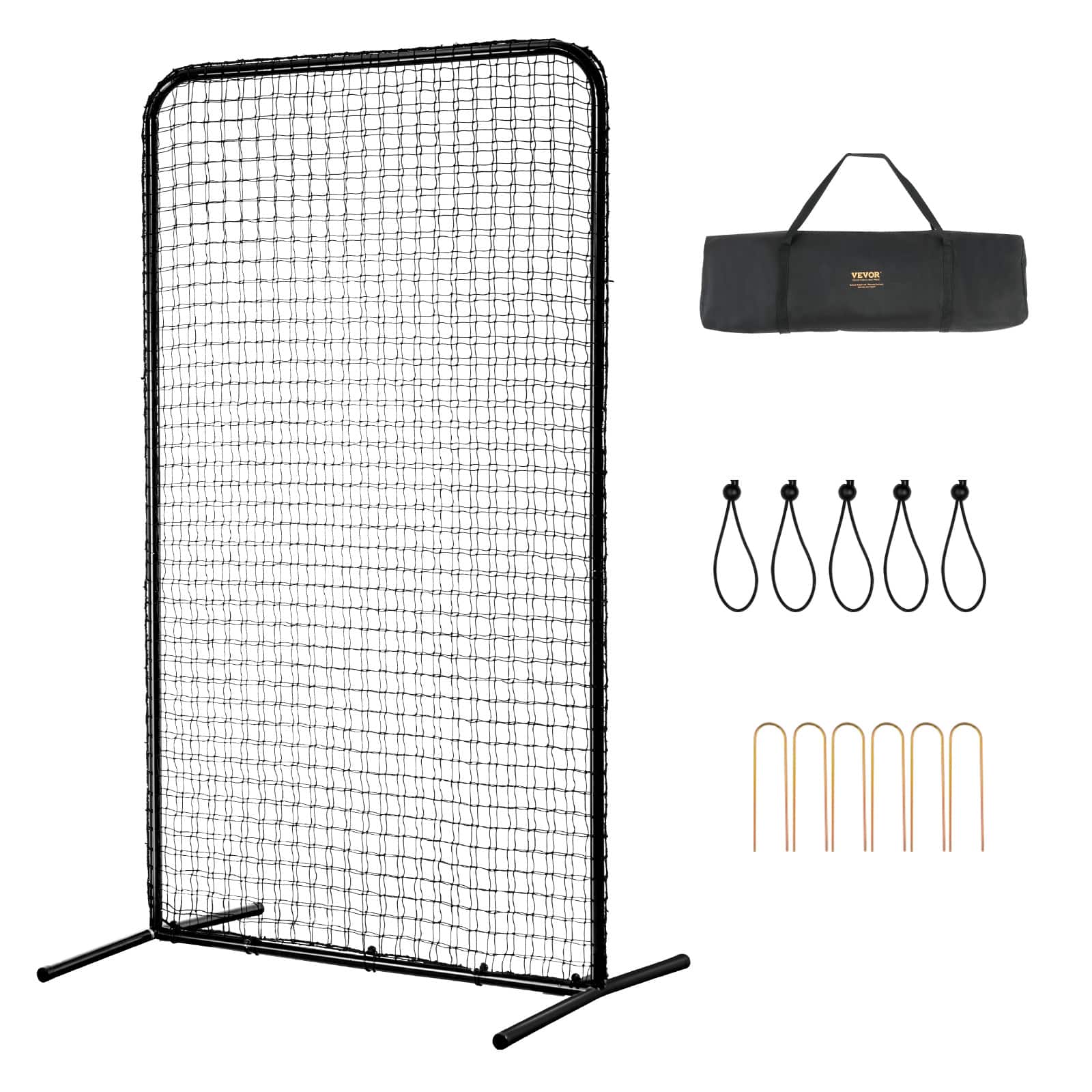 VEVOR - I Screen Baseball for Batting Cage, 7x4 ft Baseball Softball Safety Screen, Body Protector Portable Batting Screen - Black