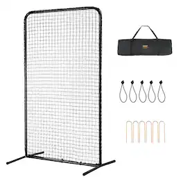 VEVOR - I Screen Baseball for Batting Cage, 7x4 ft Baseball Softball Safety Screen, Body Protector Portable Batting Screen - Black