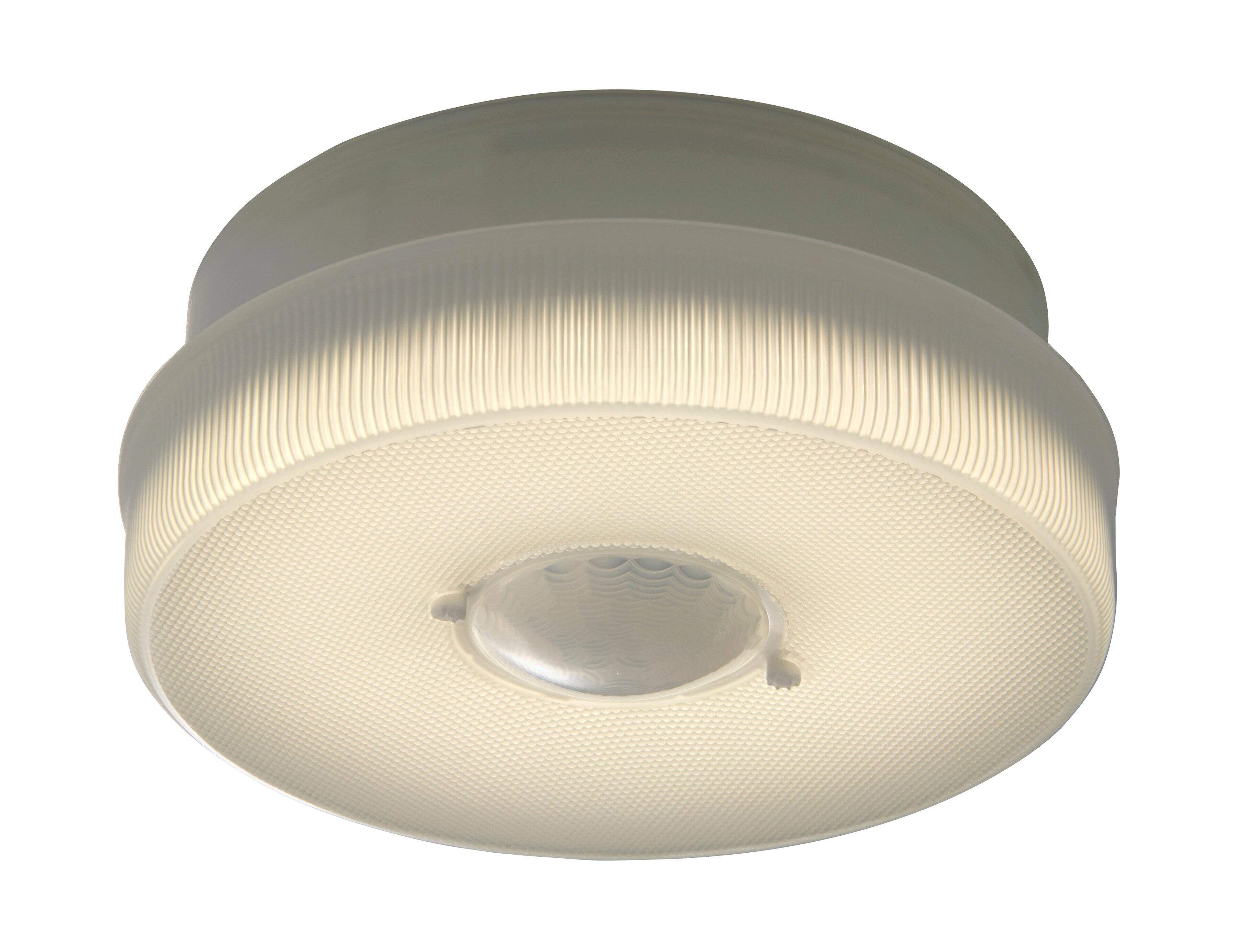 Angle. IQ America - IQA Battery Powered Motion Activated Ceiling Light 7in 1150 Lumens Indoor Outdoor Eaves Sheds Closets Attic - White.