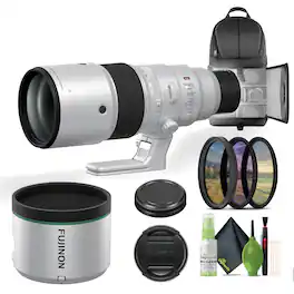 Bundle - Fujifilm - XF 500mm f/5.6 R LM OIS WR Lens + Cleaning kit + Backpack + More