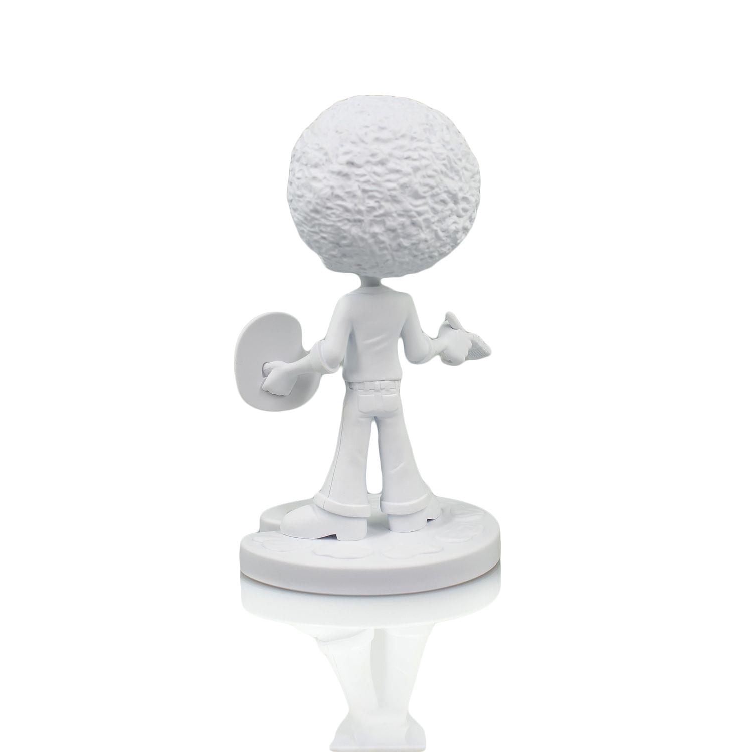 Alt View 10. Toynk - TOONIES "PAINT YOUR OWN" BOB ROSS 6.5" VINYL FIGURE COLLECTIBLE | WHITE VARIANT - White.