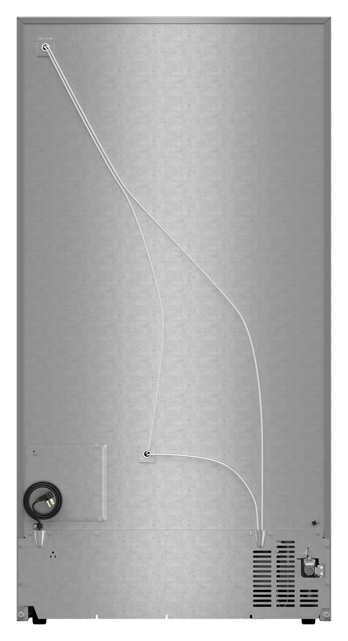 Back. Whirlpool - 20.85 Cu. Ft. Side-by-Side Counter-Depth Refrigerator with In-Door Ice & Water - Fingerprint Resistant Stainless Finish.