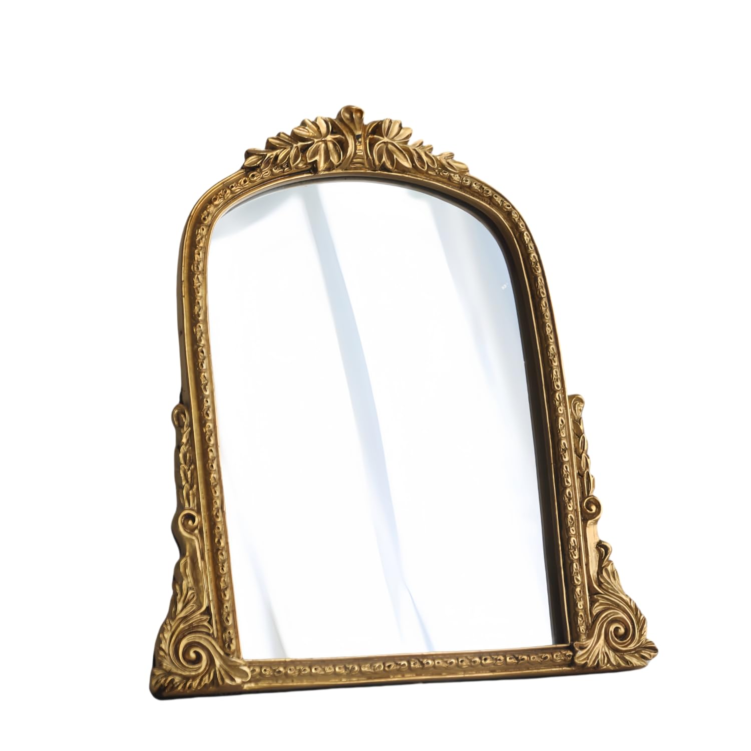 Alt View 3. Pacoar Cade - Vintage Vanity Makeup Desk Mirror Antique Chic Arch Table with Carved Frame Small Standing Arendahl for Living Room... - Default.