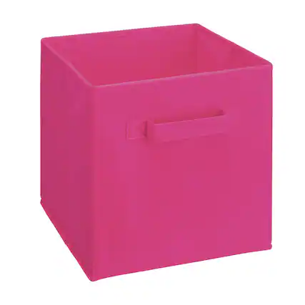 Front. ClosetMaid - ClosetMaid Cubeicals Fabric Drawer, Open Storage Organizing Bin, Bright Pink - Fuchsia.