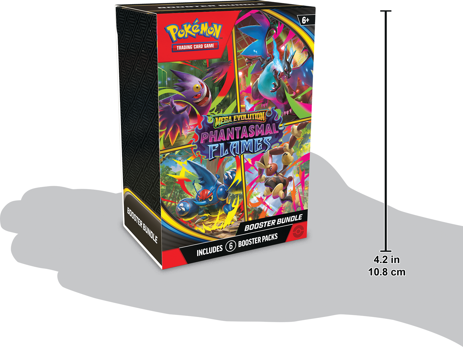 Pokémon - Trading Card Game
6+
Mega Evolution
Phantasmal Flames
Booster Bundle
Includes 6 Booster Packs
4.2 in 10.8 cm