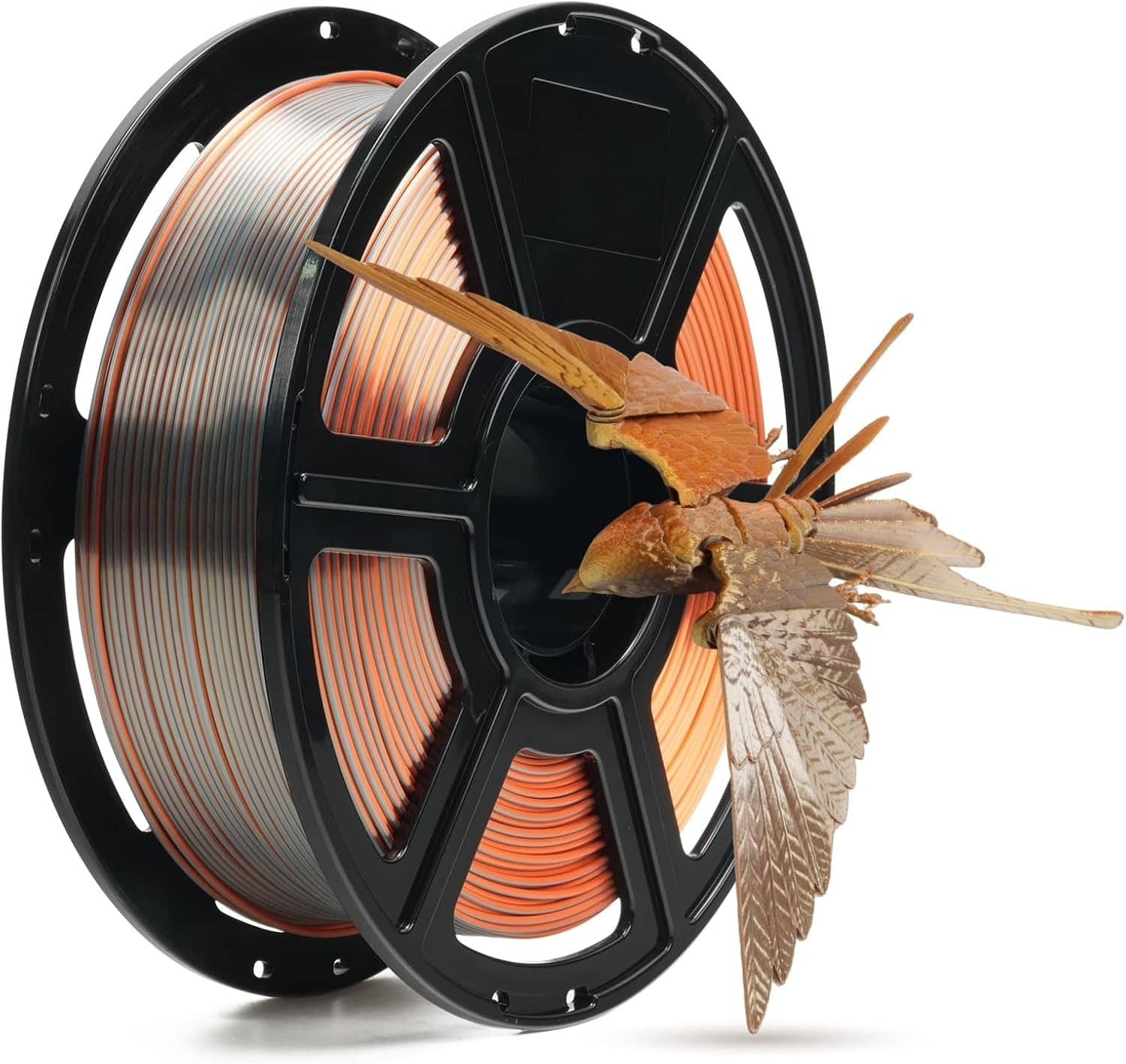 Flashforge - PLA Silk Triple Color 3D Printer Filament-1.75mm-1kg (2.2 lbs) Spool - Triple Color Gold-Silver-Copper