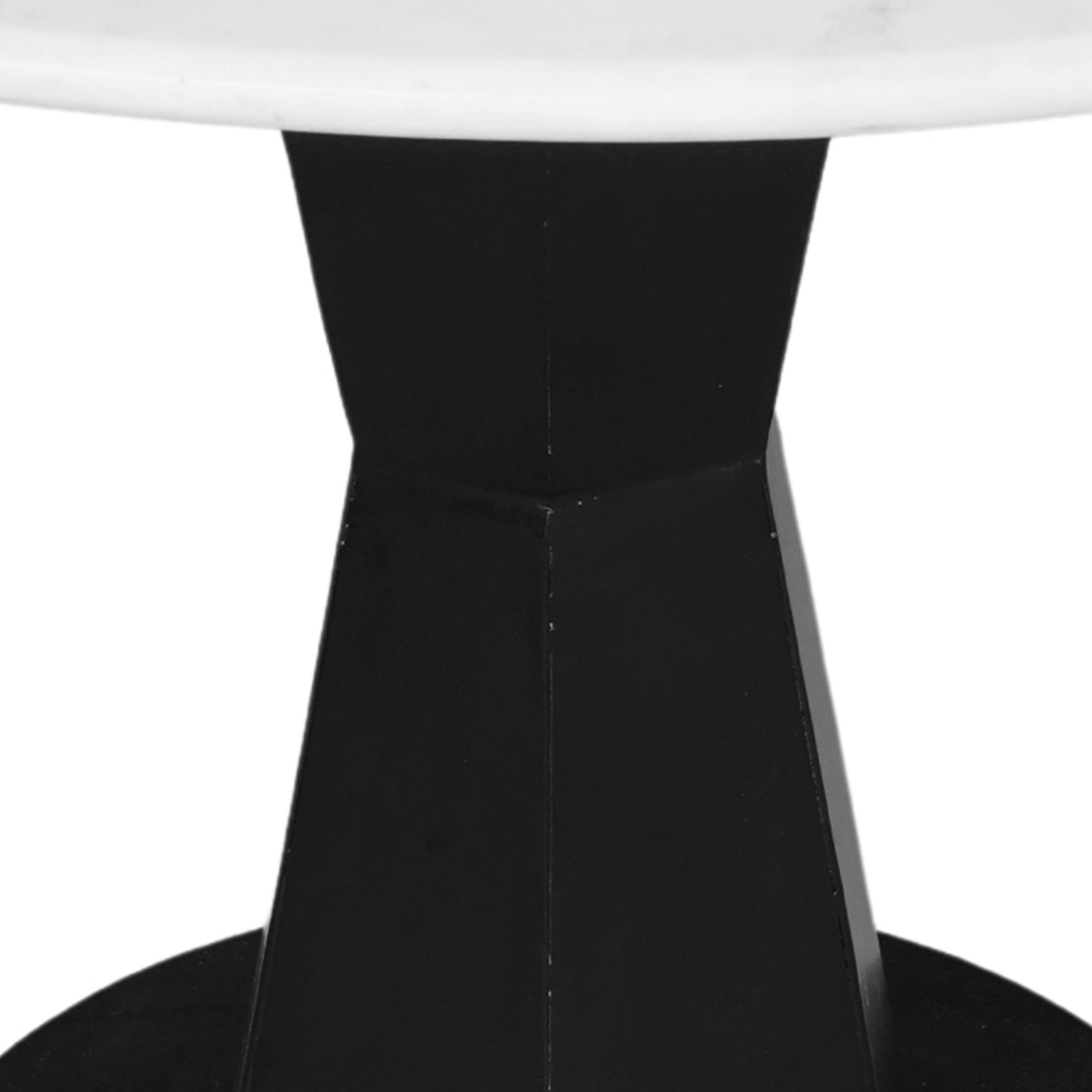 Alt View 2. Manhattan Lane - Riko Coffee Table, White Marble Top on Modern Iron Stand, Round Table, 27" - Black, White.