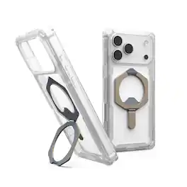 UAG - iPhone 18 Pro Max/iPhone 17 Pro Max Case with MagSafe, Built-In Kickstand, Rugged Protective Cover, Plasma XTE - Clear/Titanium