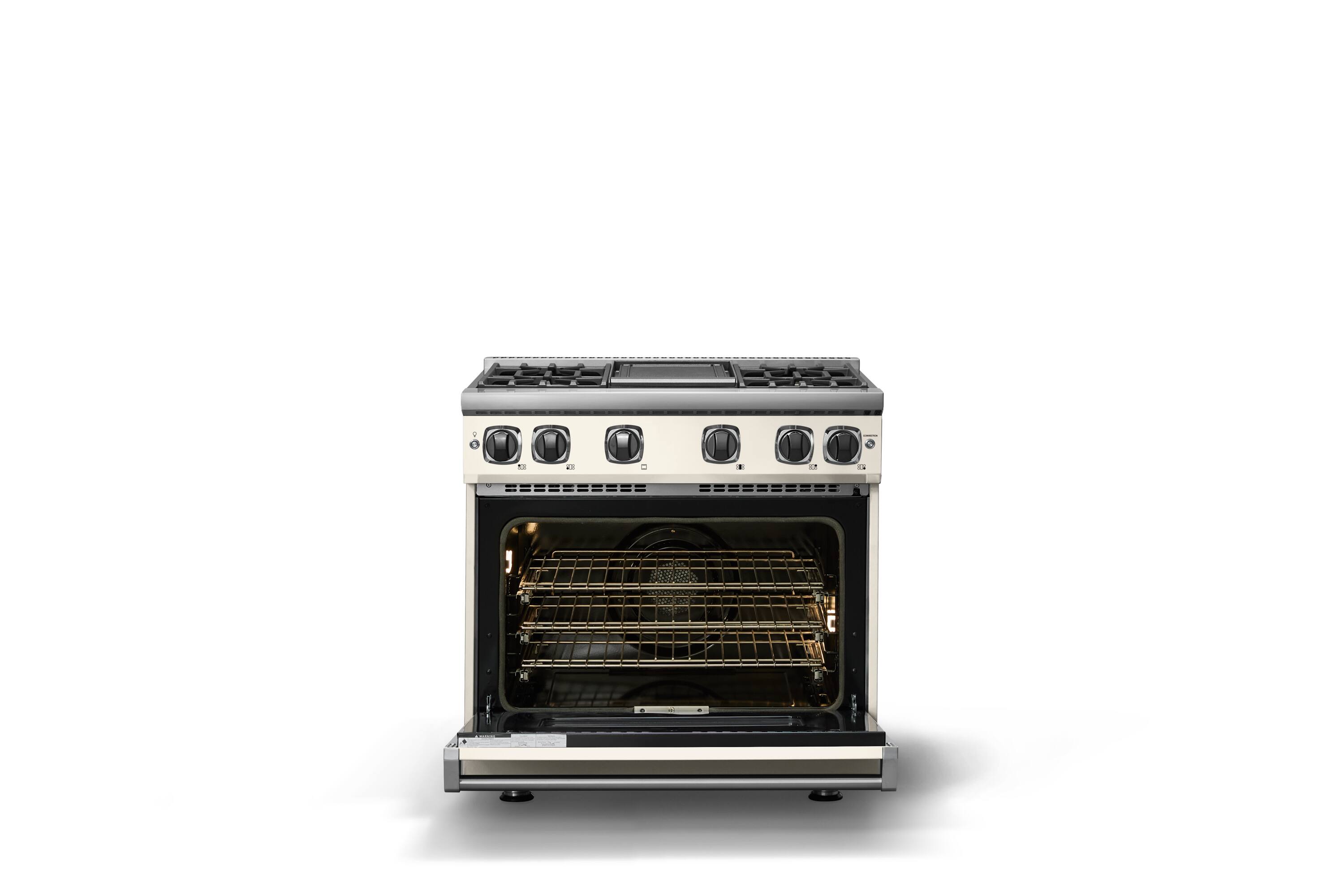 Alt View 2. Viking - Pro 7 Series 5.6 Cu. Ft. Freestanding Sealed 4 Burner LP Gas Convection Range/Griddle - Pure White - Pure White.