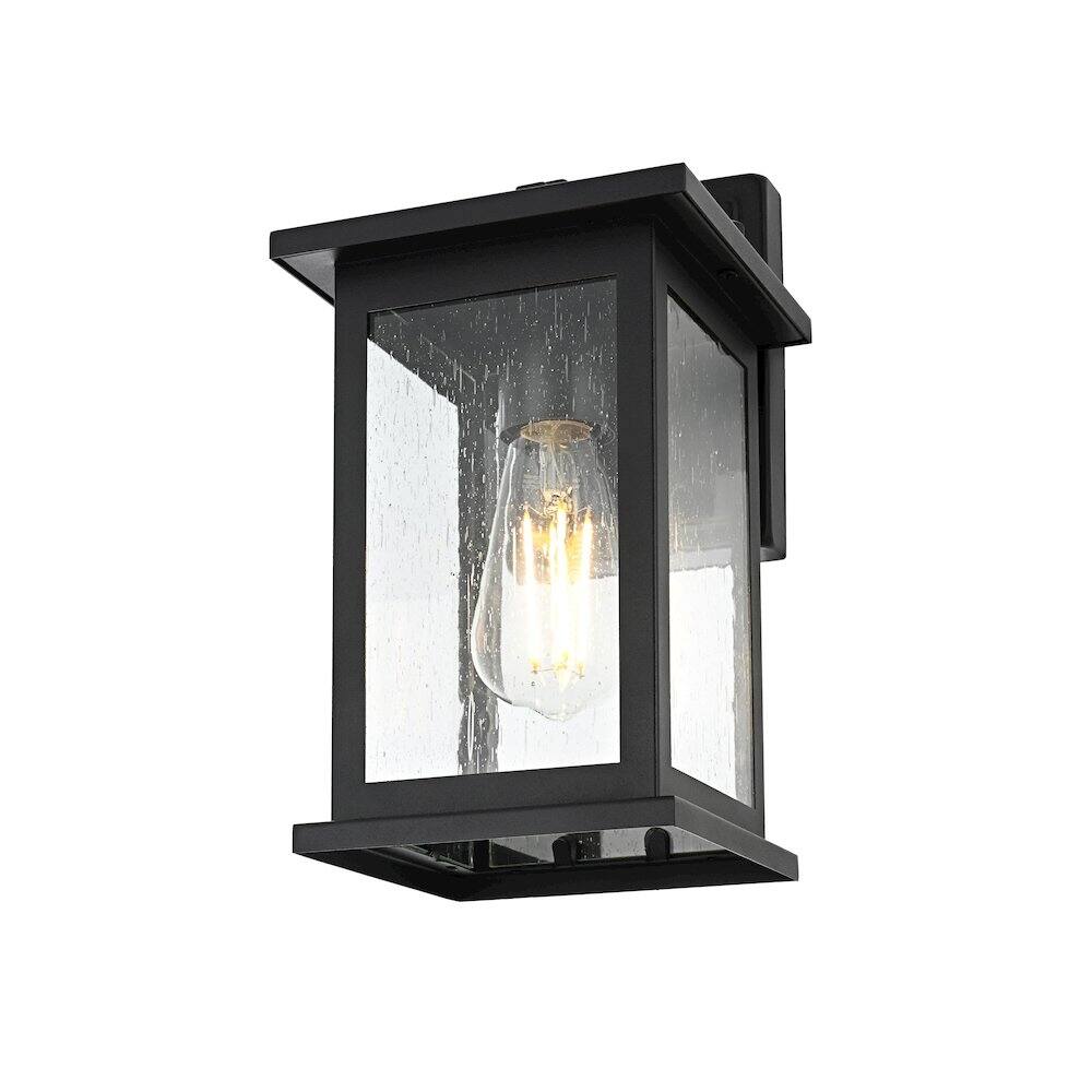Left. Elegant Lighting - Ringgold 7 inch Outdoor Pendant in Black - Black.