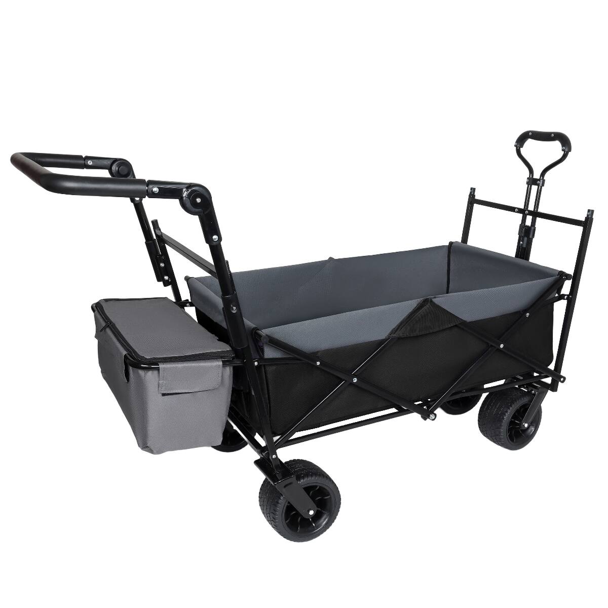 Alt View 4. Loheer - Loheer 480 lb Collapsible Wagon with Canopy, Foldable Utility Cart with Seven Inch All Terrain Wheels.