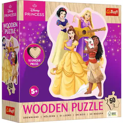 Disney Princess Wooden Puzzle
10 Unique Pieces
5+
50 Pieces
Trefl
Drewniane | Holzern | Di Legno | En Bois | De Madera
FSC Certified