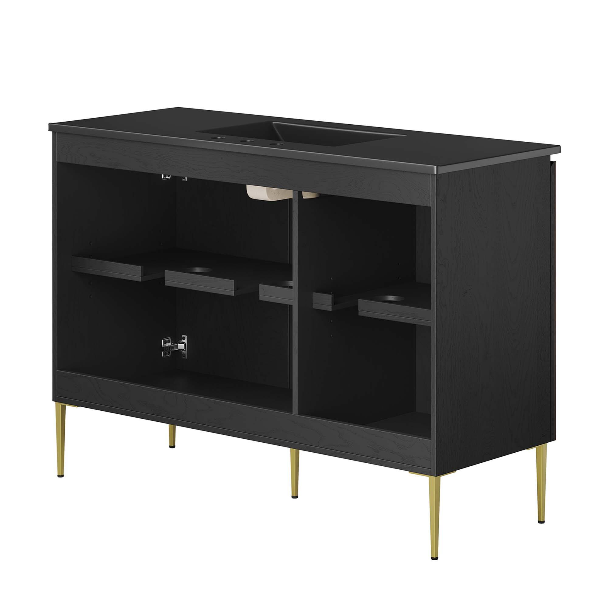 Alt View 5. Modway - Alchemist Bathroom Cabinet Basin Not Included by Modway - Black Black.