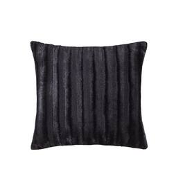 Gracie Mills - Wilfred Faux Fur Square Pillow - Black