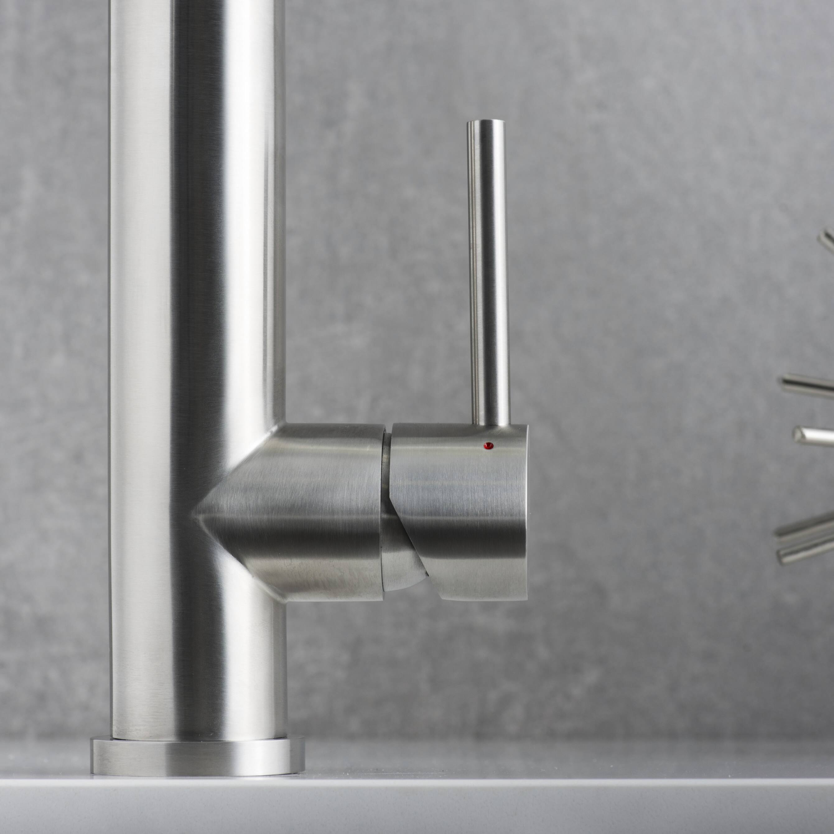 Alt View 5. Siljoy - DAX Single Handle Pull Down Kitchen Faucet Brushed Finish - Steel Gray.