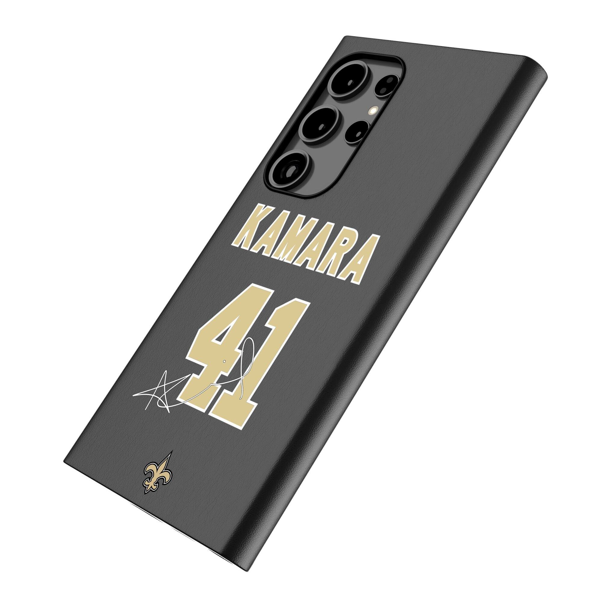 Alt View 1. Keyscaper - Alvin Kamara Black New Orleans Saints Galaxy Magnetic Bump Case - S24 - Black.