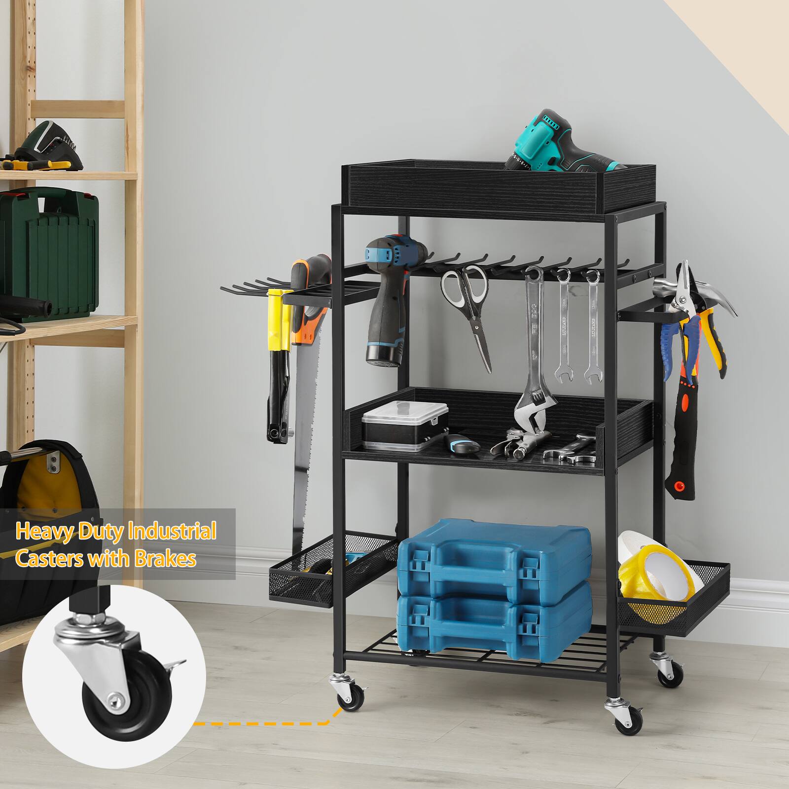 LEEIEL : 11 Heavy Duty Industrial Casters with Brakes