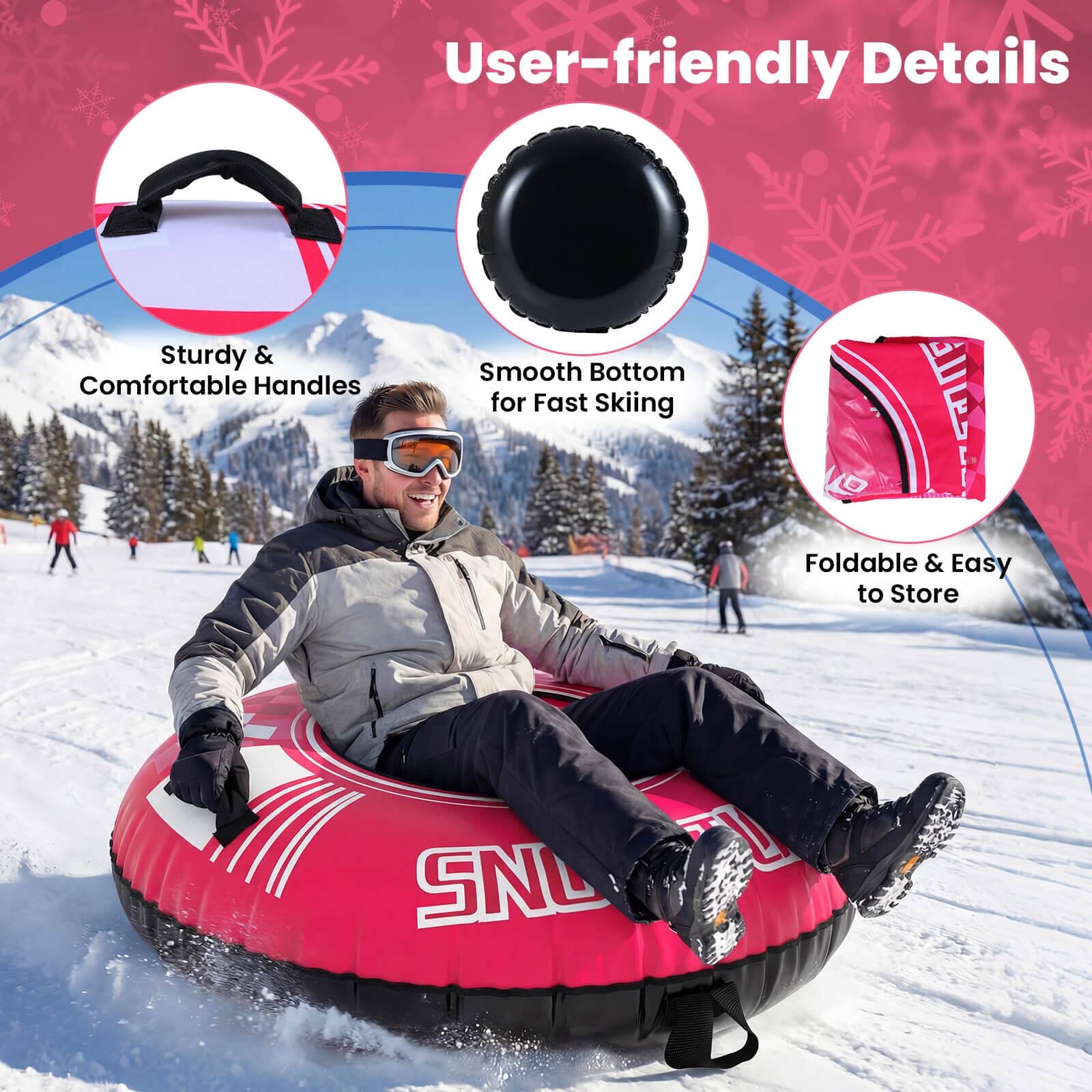 User-friendly Details  
Sturdy & Comfortable Handles  
Smooth Bottom for Fast Skiing  
Foldable & Easy to Store
