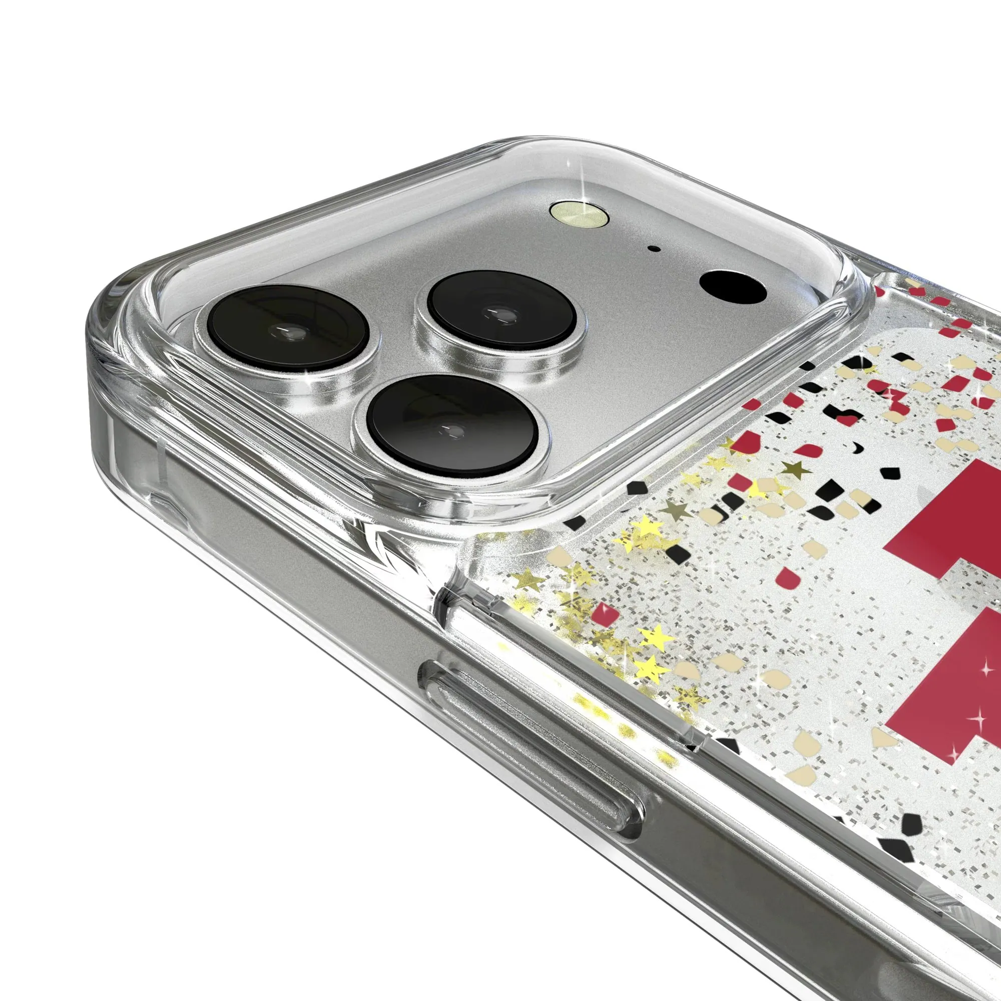 Alt View 2. Keyscaper - Indiana Hoosiers iPhone Glitter Confetti Design Case - 14 Pro - Multicolor.