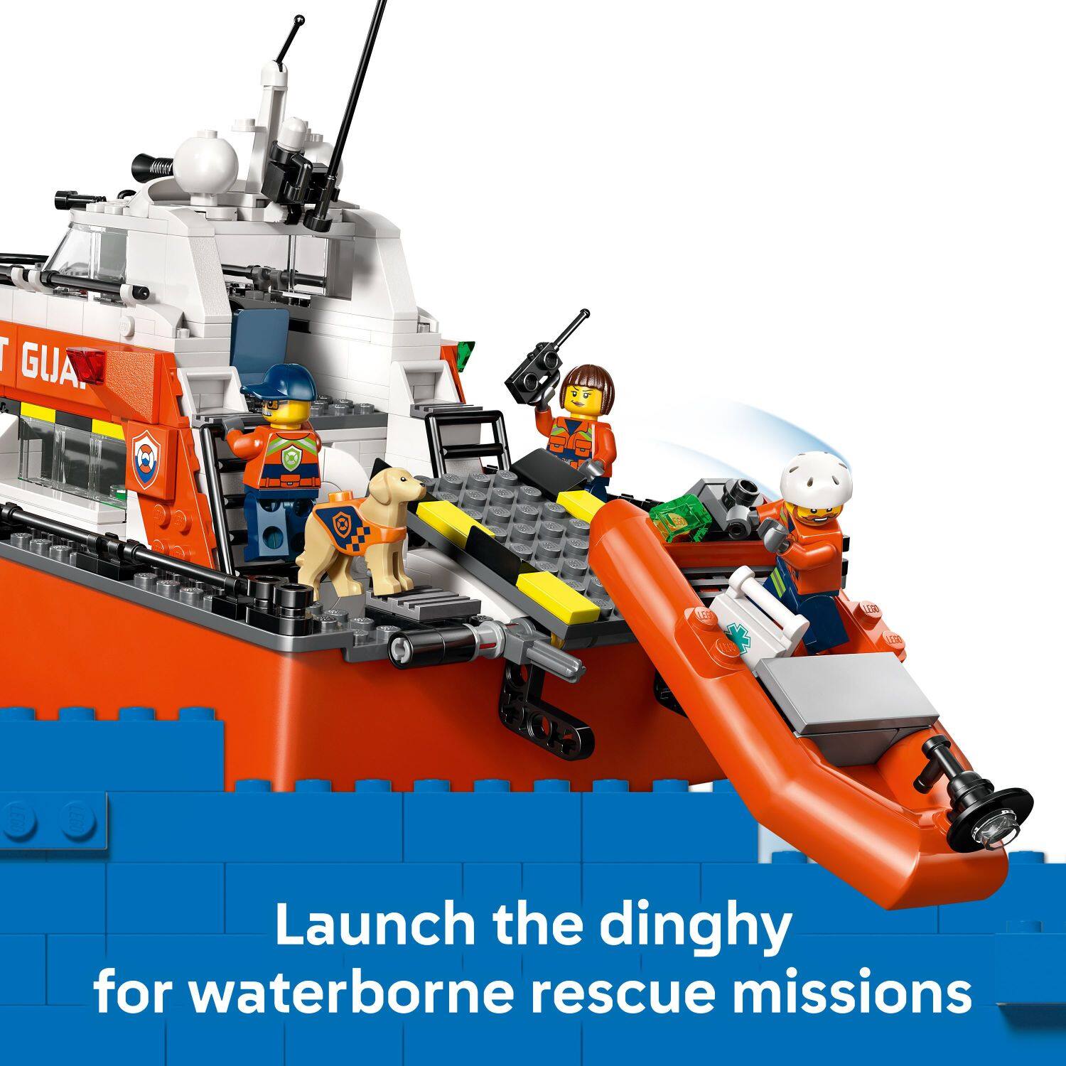 Launch the dinghy for waterborne rescue missions
