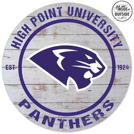 Jardine - High Point Panthers 20'' Indoor/Outdoor Weathered Circle Sign - White
