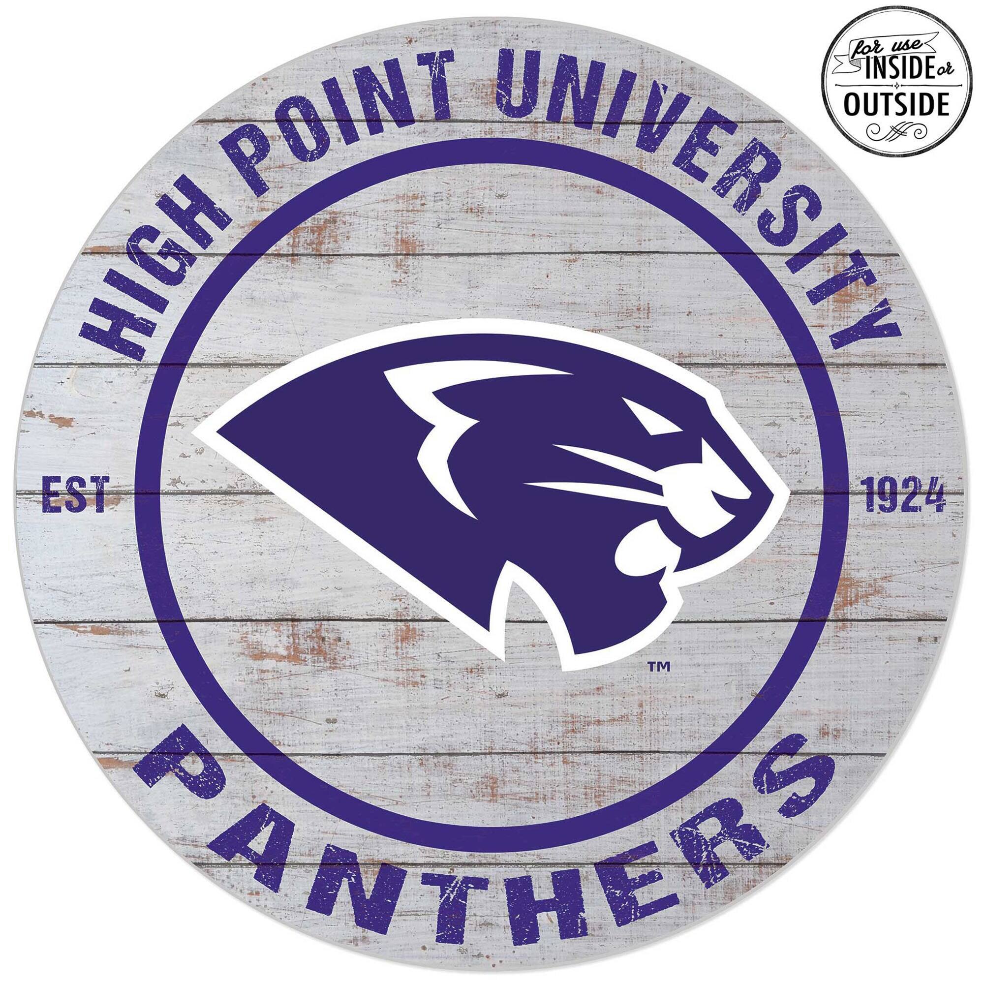 High Point Panthers 20'' Indoor/Outdoor Weathered Circle Sign