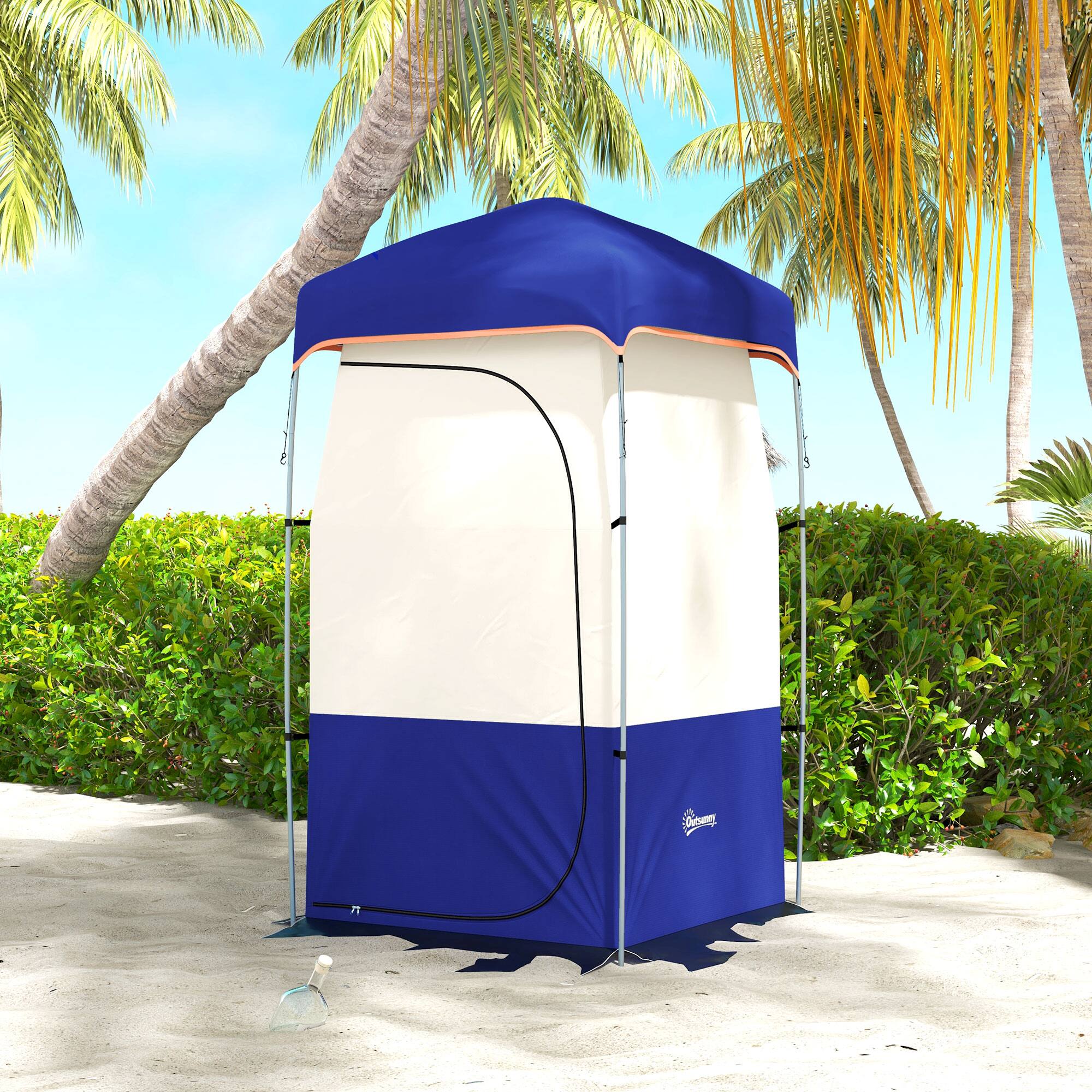 Alt View 8. Outsunny - Portable Shower Tent, Privacy Shelter, Camping Dressing Changing Tent Room with Solar Shower Bag - Blue.