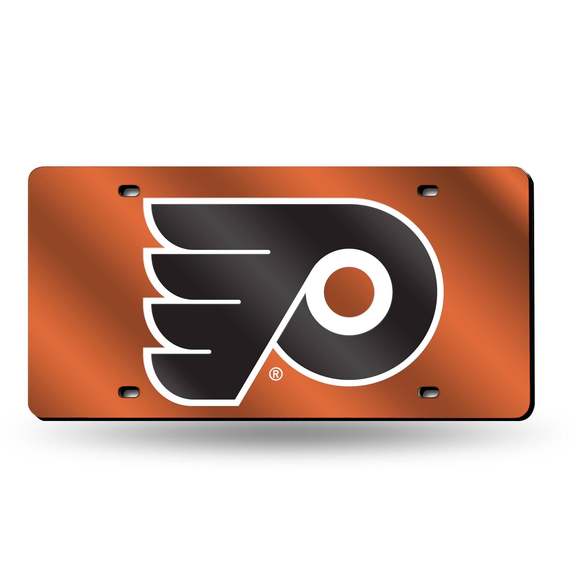 Rico Industries - Philadelphia Flyers Orange Mirror Look Acrylic License Plate Laser Tag - Multi