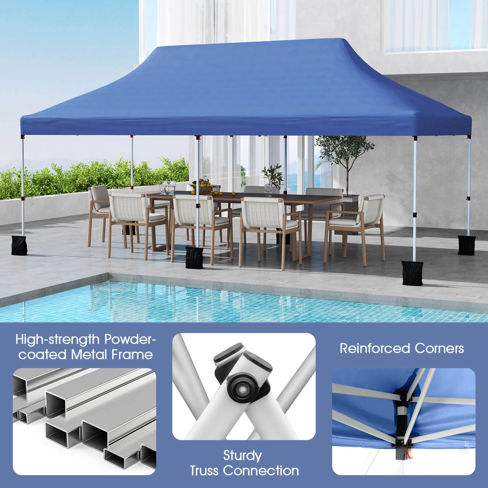 Costway 10 x 20 FT Pop up Canopy UPF50+ Sun Protection Tent